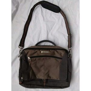 Eddie Bauer Laptop Messenger Bag Adjustable Shoulder Strap Zip Pockets Brown